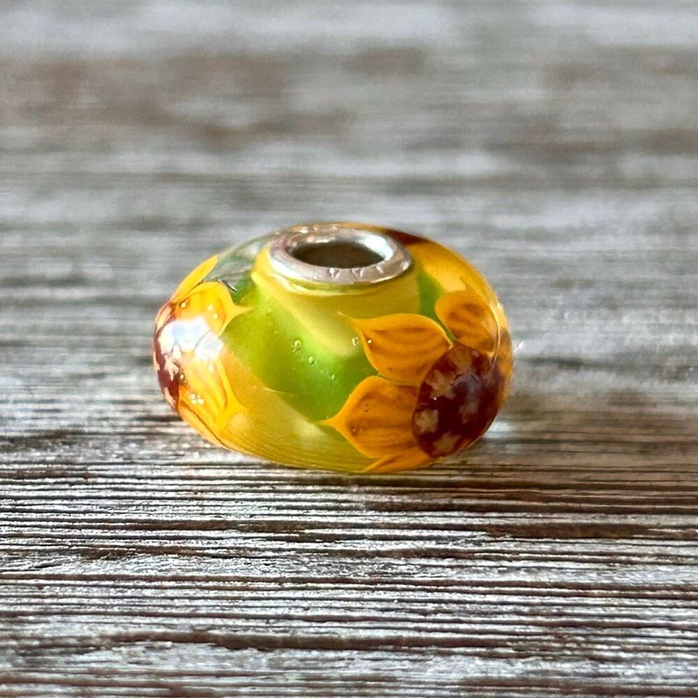TROLLBEADS Field of Sunflowers, an Italy Exclusive Country Bead, NEW! LAA 925S - Picture 3 of 8
